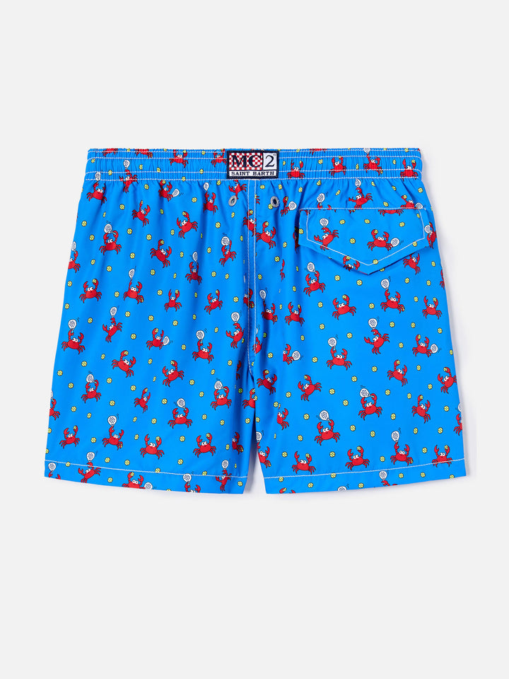 Jean Lighting swim shorts with Crab Playing Padel all-over print