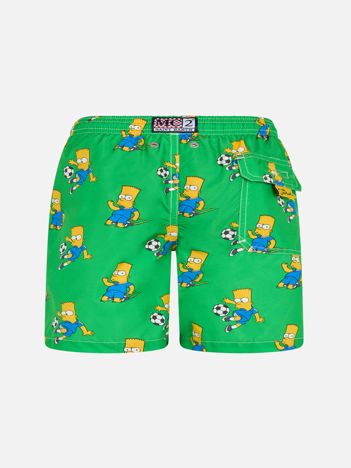Badeshorts für Jungen aus leichtem Stoff Jean Lighting mit Bart-Aufdruck | DIE SIMPSON-SONDERAUSGABE