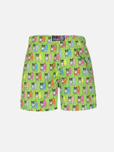 Badeshorts für Jungen aus leichtem Stoff von Jean Lighting mit Surfer-Dogs-Print