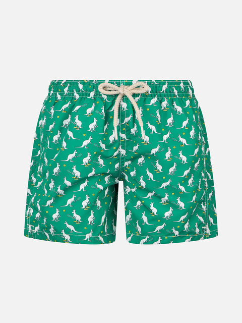 Boy lightweight fabric swim-shorts Jean Lighting with Australian brand logo print | AUSTRALIAN BRAND SPECIAL EDITION - MC2 Saint Barth