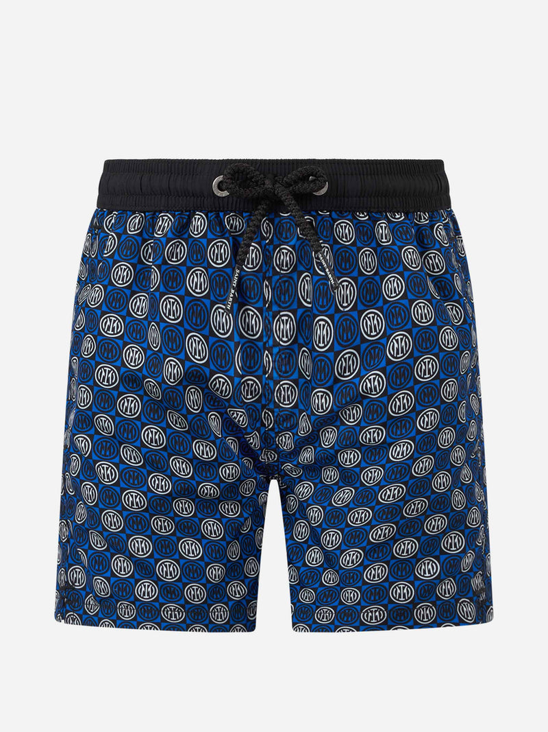 Boy lightweight fabric swimshorts with Inter print | INTER SPECIAL EDITION