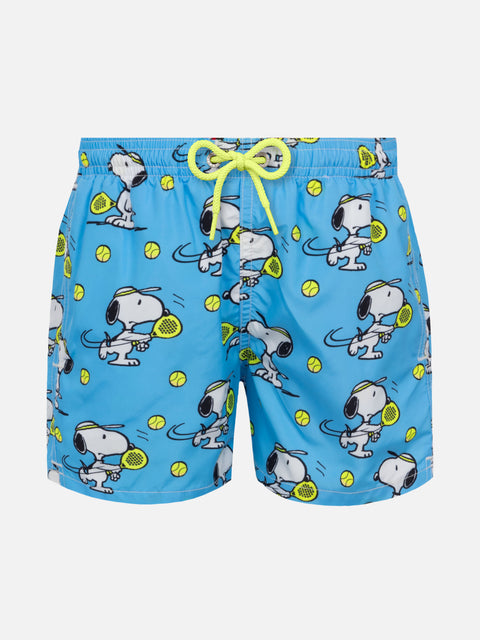 Jean Lighting lightweight fabric swim shorts with Snoopy padel player print|SNOOPY PEANUTS® SPECIAL EDITION - MC2 Saint Barth