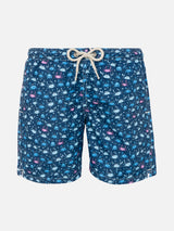 Boy swim shorts with multicolor crabs print