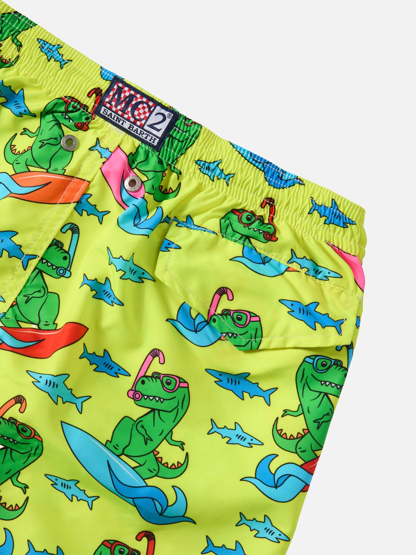 Jean Lighting Badeshorts aus leichtem Stoff mit Dino-Print