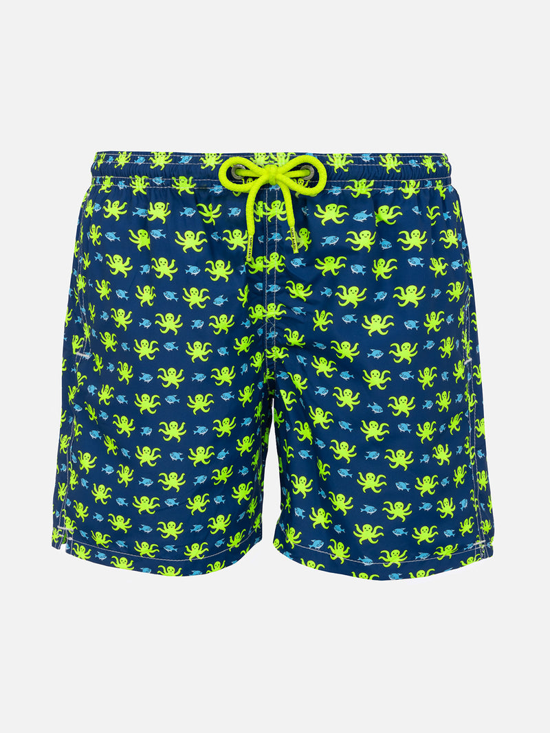 Jungen-Badeshorts mit Oktopus-Print