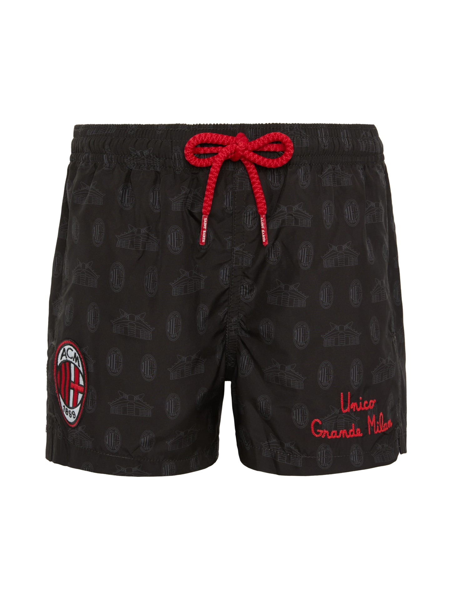 Jean Lighting lightweight fabric swim shorts with Milan logo print | AC MILAN SPECIAL EDITION