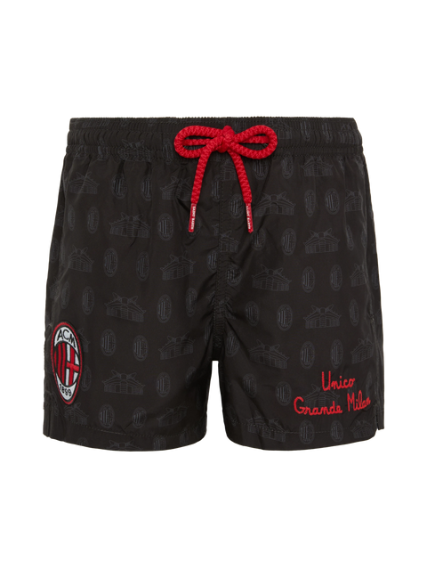 Jean Lighting lightweight fabric swim shorts with Milan logo print | AC MILAN SPECIAL EDITION - MC2 Saint Barth