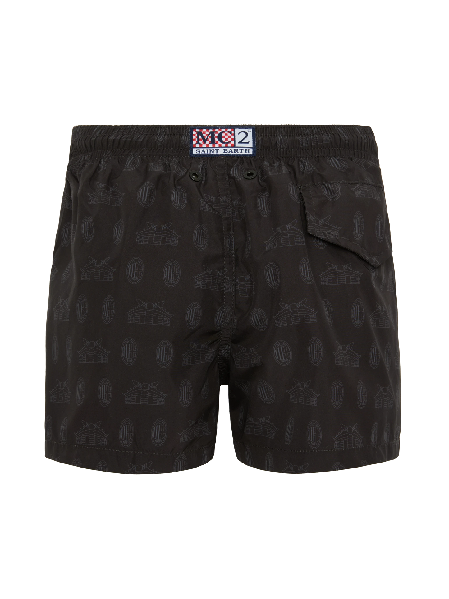 Jean Lighting lightweight fabric swim shorts with Milan logo print | AC MILAN SPECIAL EDITION