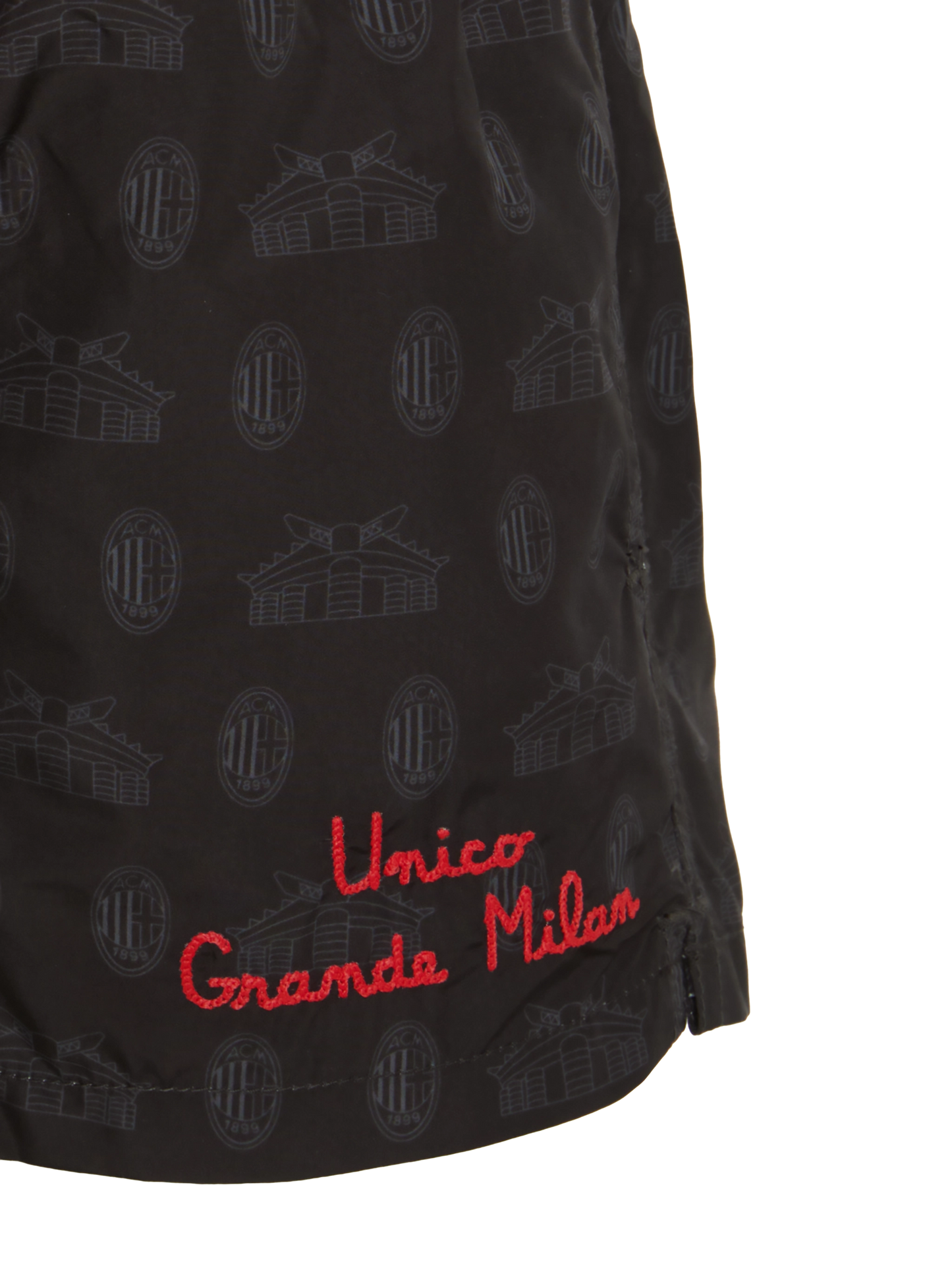 Jean Lighting lightweight fabric swim shorts with Milan logo print | AC MILAN SPECIAL EDITION