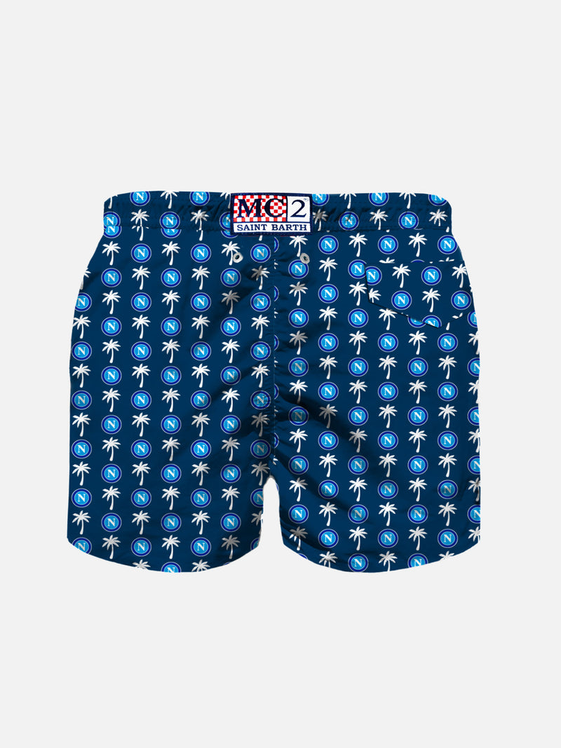 Badeshorts für Jungen aus leichtem Stoff mit Napoli-Logo-Print | SSC NAPOLI SONDEREDITION