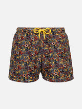 Boy lightweight fabric swimshorts with Roma print | AS ROMA SPECIAL EDITION