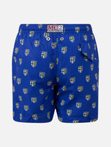 Boy lightweight fabric swimshorts with Parma print | PARMA CALCIO SPECIAL EDITION