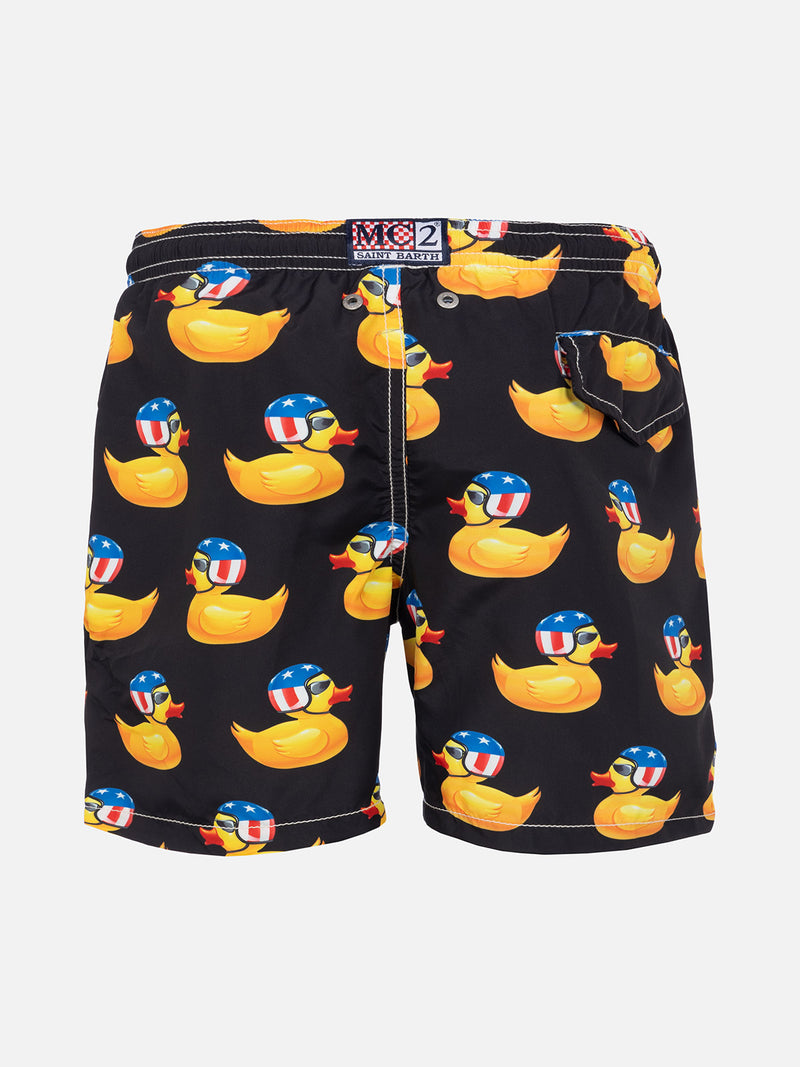 Bikers ducky  boy's light fabric swim shorts