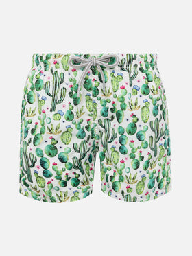 Jean Lighting lightweight fabric swim shorts with cactus print