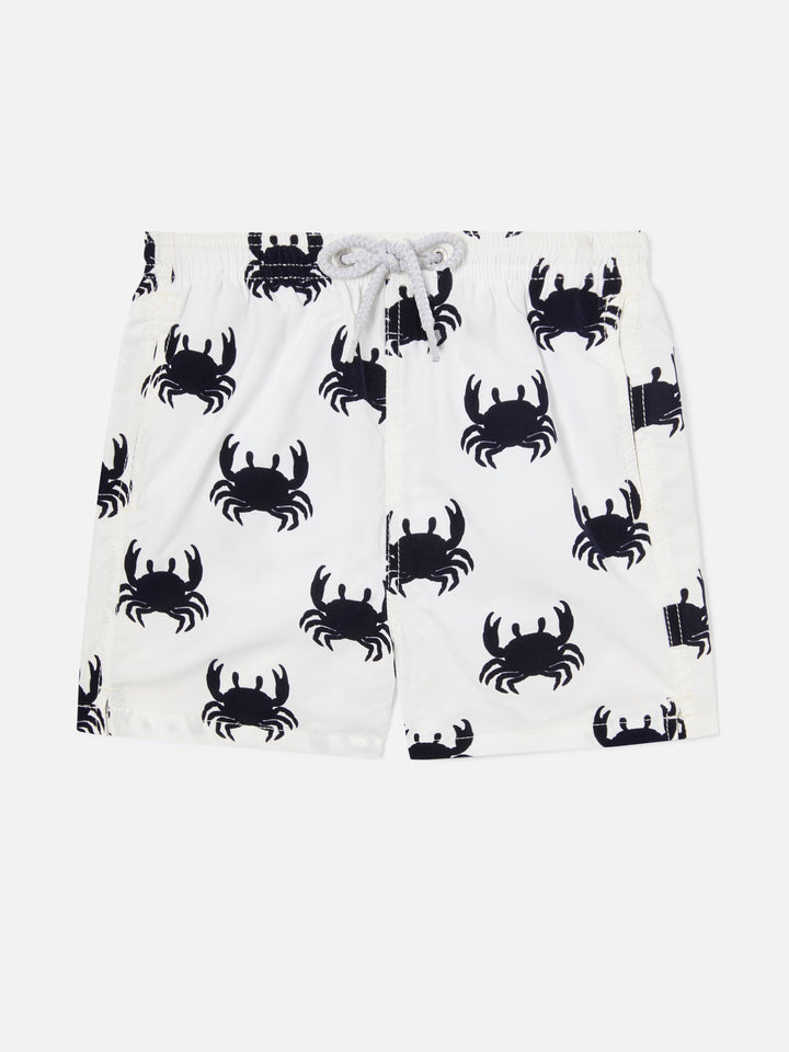 Boy swim shorts with velvet crabs