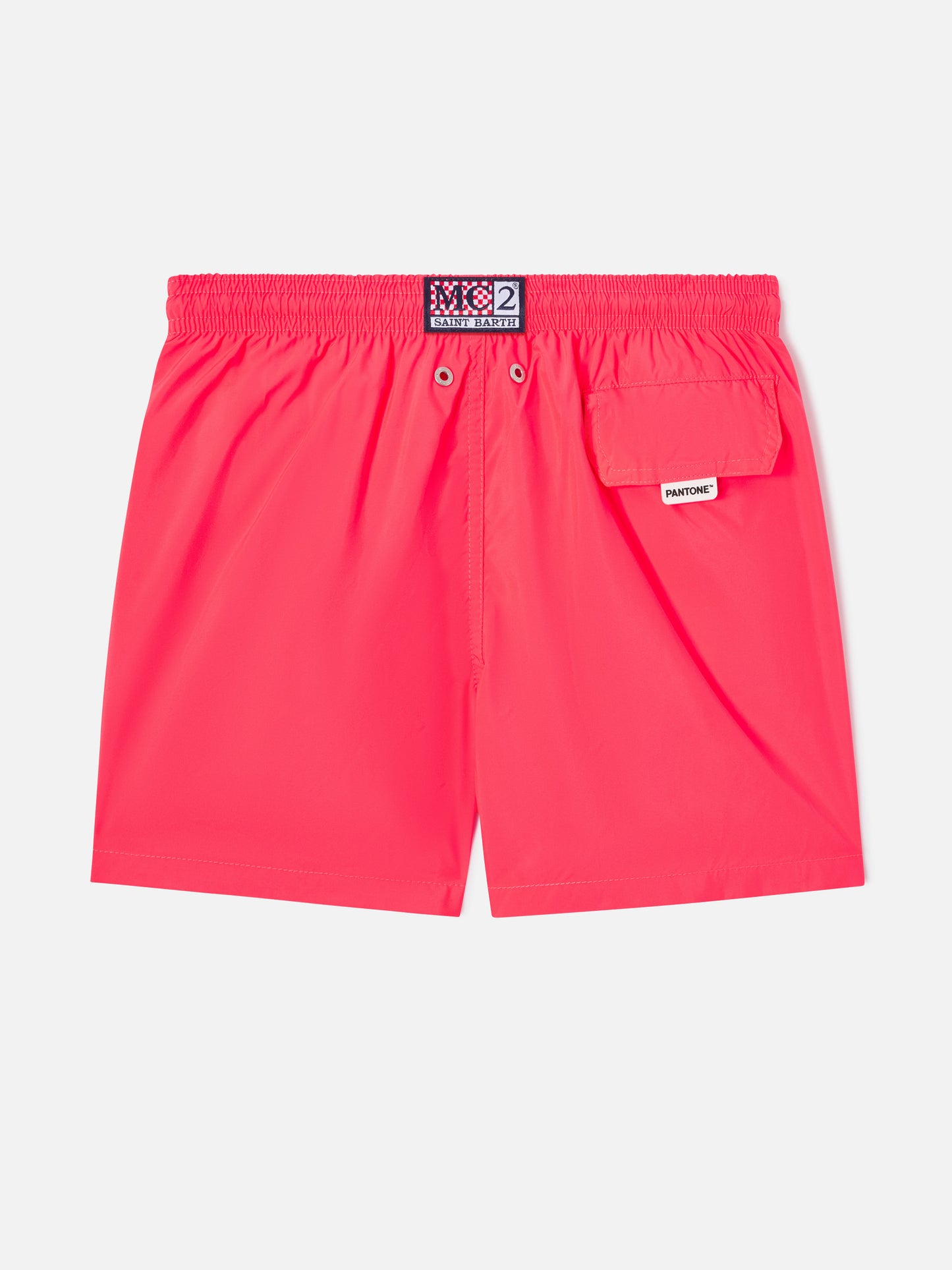 Short de bain léger rouge fluo pour garçon Lighting Pantone | PANTONE® SPECIAL EDITION 