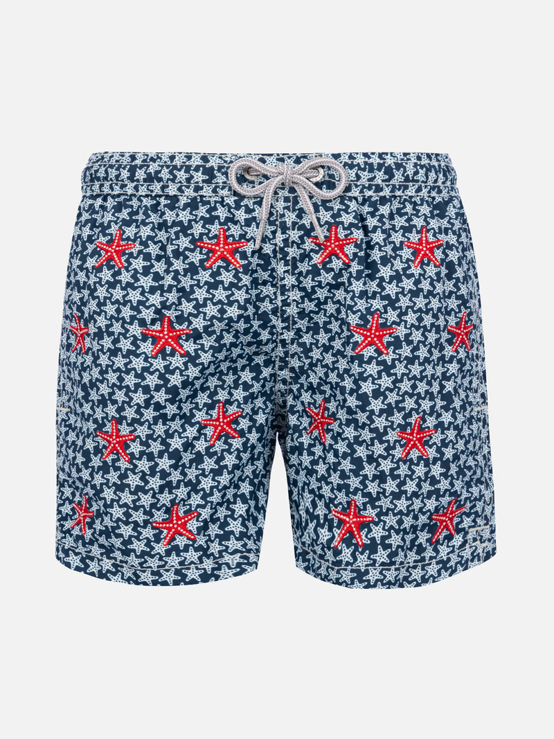 Ultraleichte Badeshorts für Jungen mit Mikro-Seesternen-Print