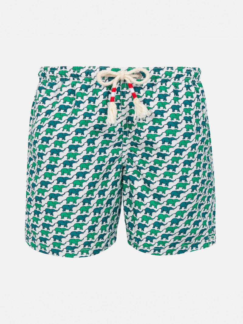 Boy swim shorts with elephant print