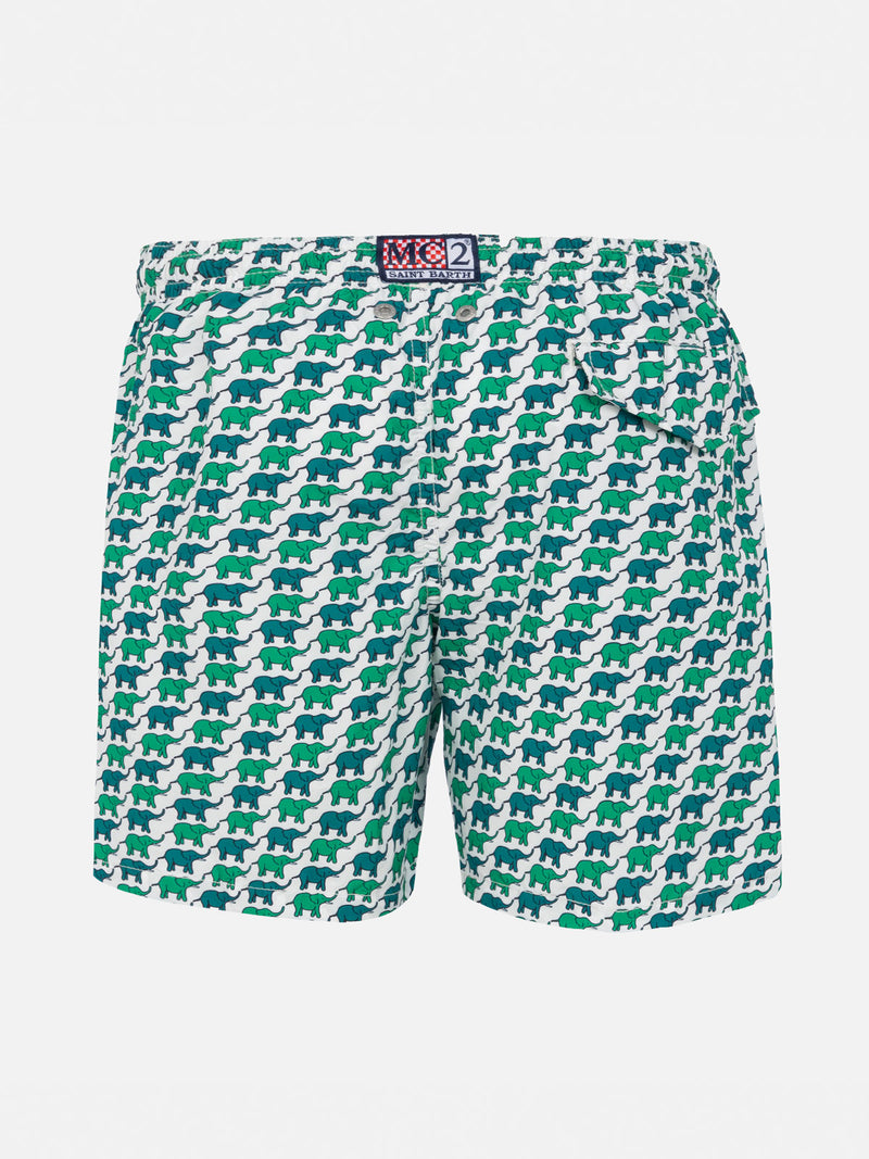 Boy swim shorts with elephant print