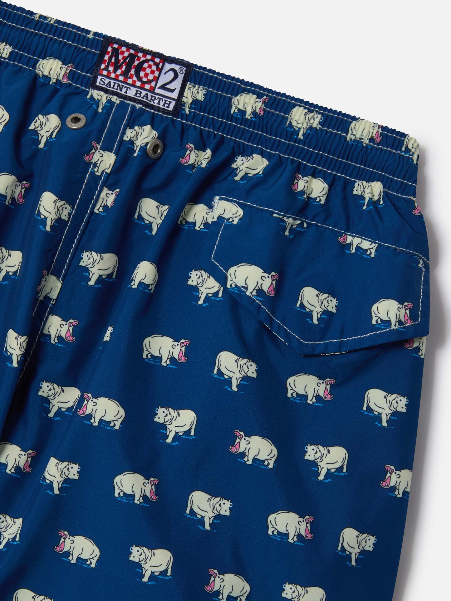 Jean Lighting 70 lightweight swim shorts with hippo print