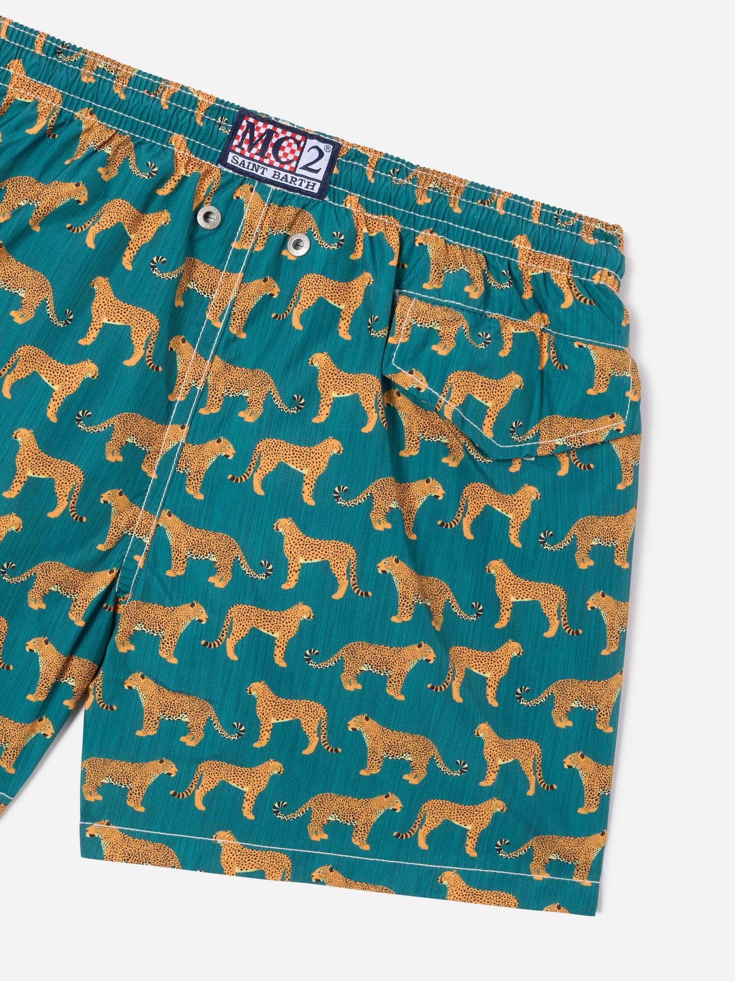 Jean Lighting 70 lightweight swim shorts with cheeta print