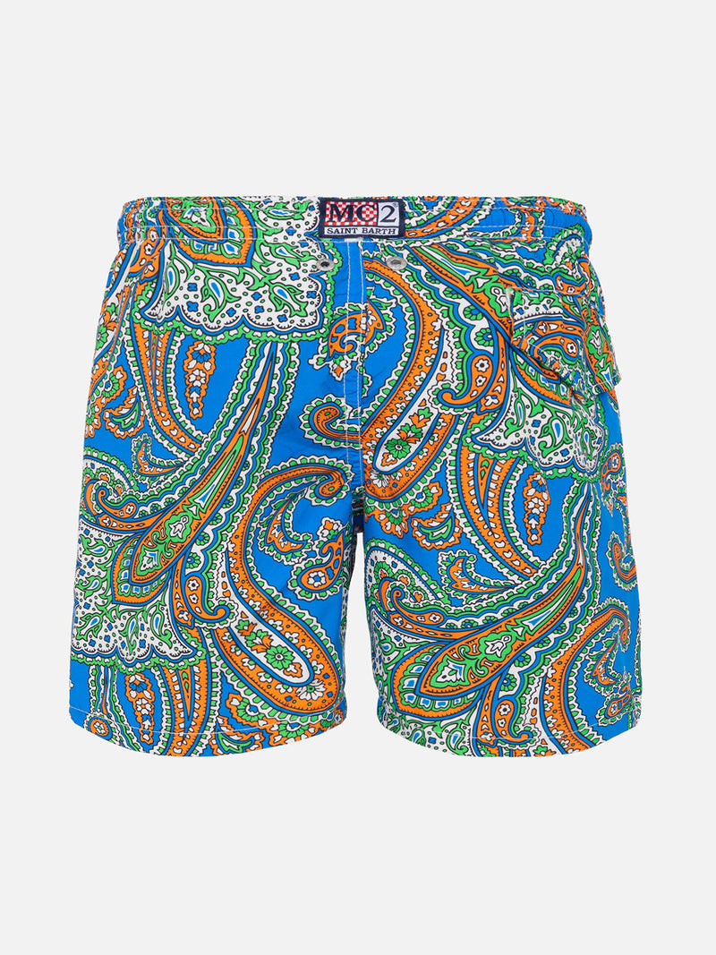 Boy swim shorts with paisley print