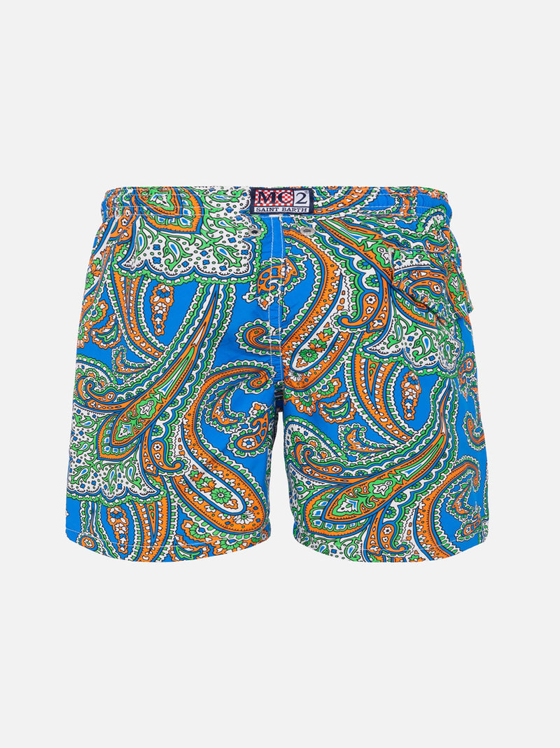 Jungen-Badeshorts mit Paisley-Print