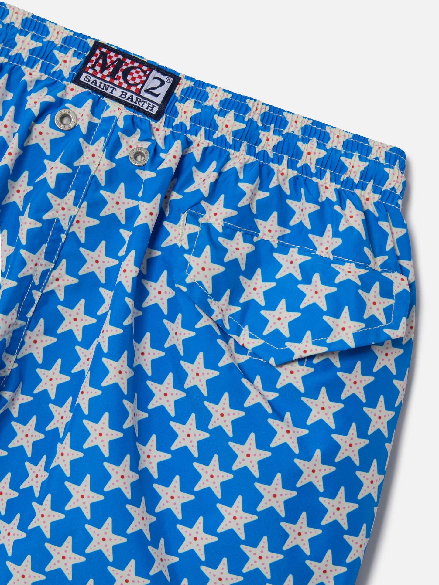 Bañador bermuda de niño en tejido ligero Jean Lighting 70 con estampado de estrellas de mar 
