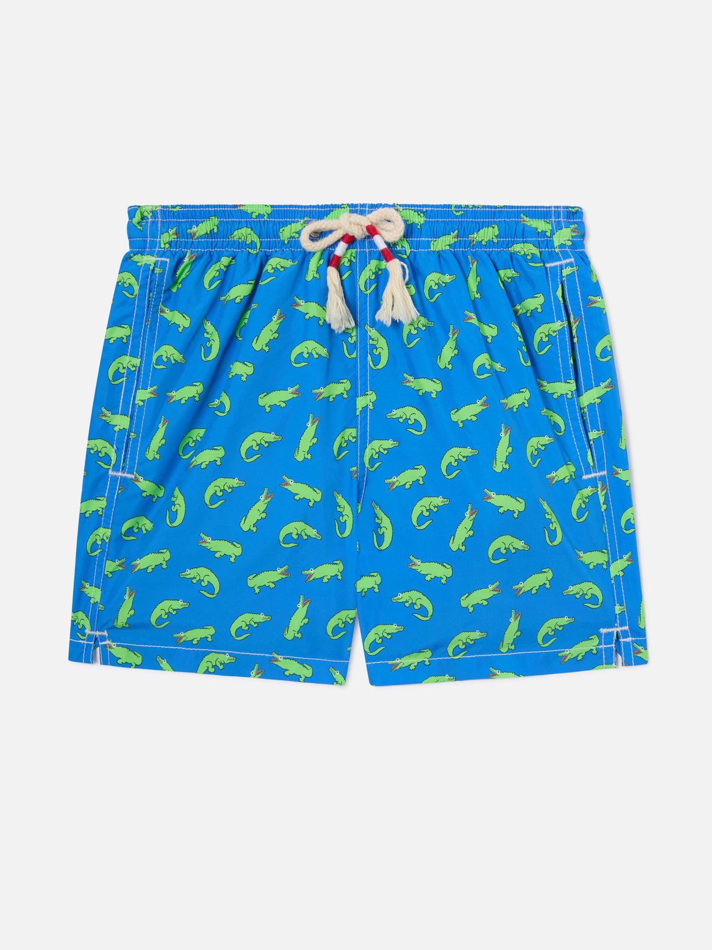 Bañador shorts bluette para niño con estampado de caimán verde 