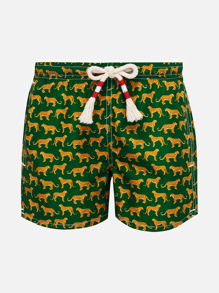 Jean Lighting 70 lightweight swim shorts with cheeta print