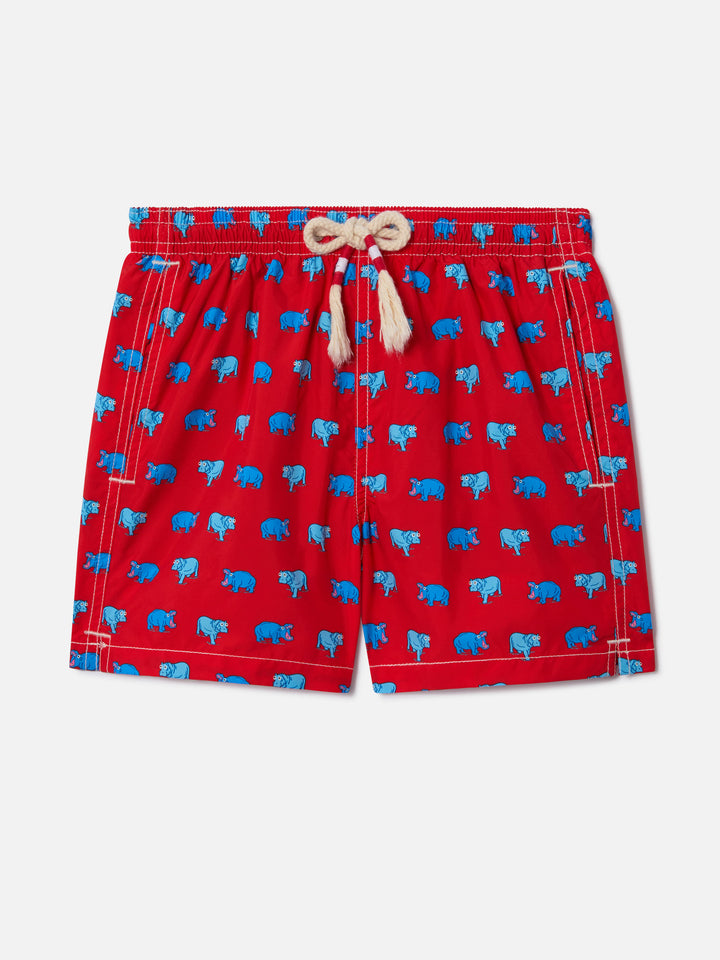 Maillot de bain léger Jean Lighting 70 avec imprimé hippopotame 