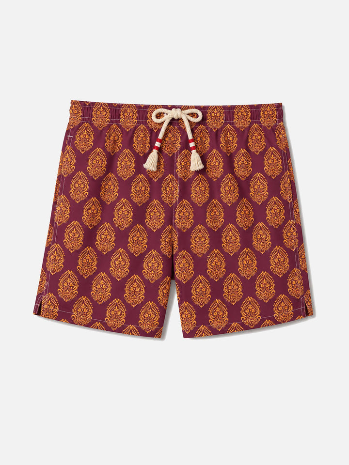 Jean Lighting 70 lightweight swim shorts with indian print