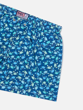 Bañador corto de tejido ligero para niño Jean Lighting 70 con estampado de cangrejos 