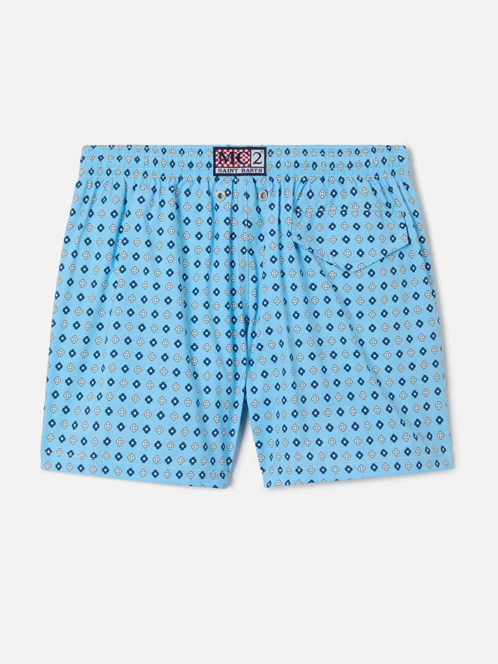 Jean Lighting Stretch swim shorts with all-over geometric floral print
