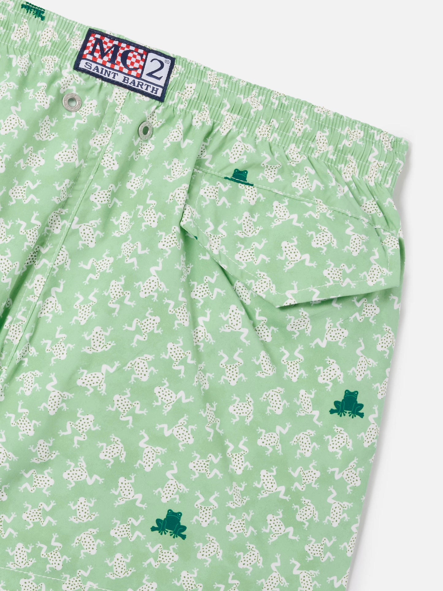 Jean Lighting Stretch swim shorts with all-over frogs print