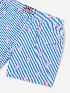 Costume Jean Lighting Stretch rigato con stampa elefantini