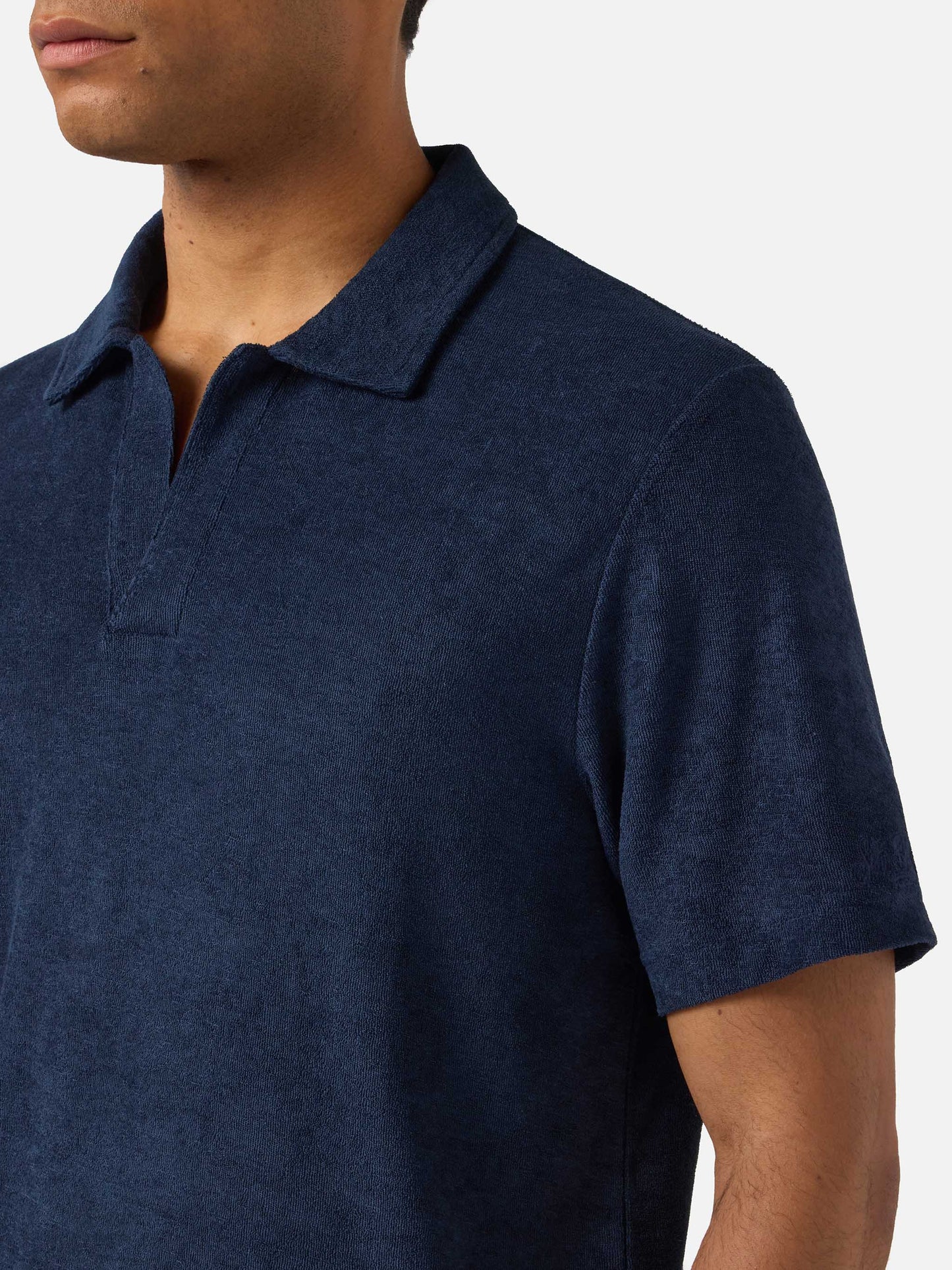 Polo Jeremy in cotone effetto spugna blu navy