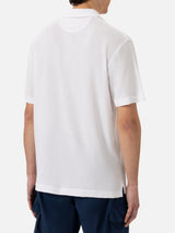 Jeremy white terry polo shirt