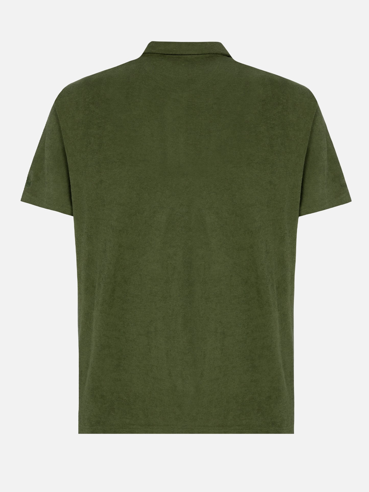Jeremy military green terry polo shirt