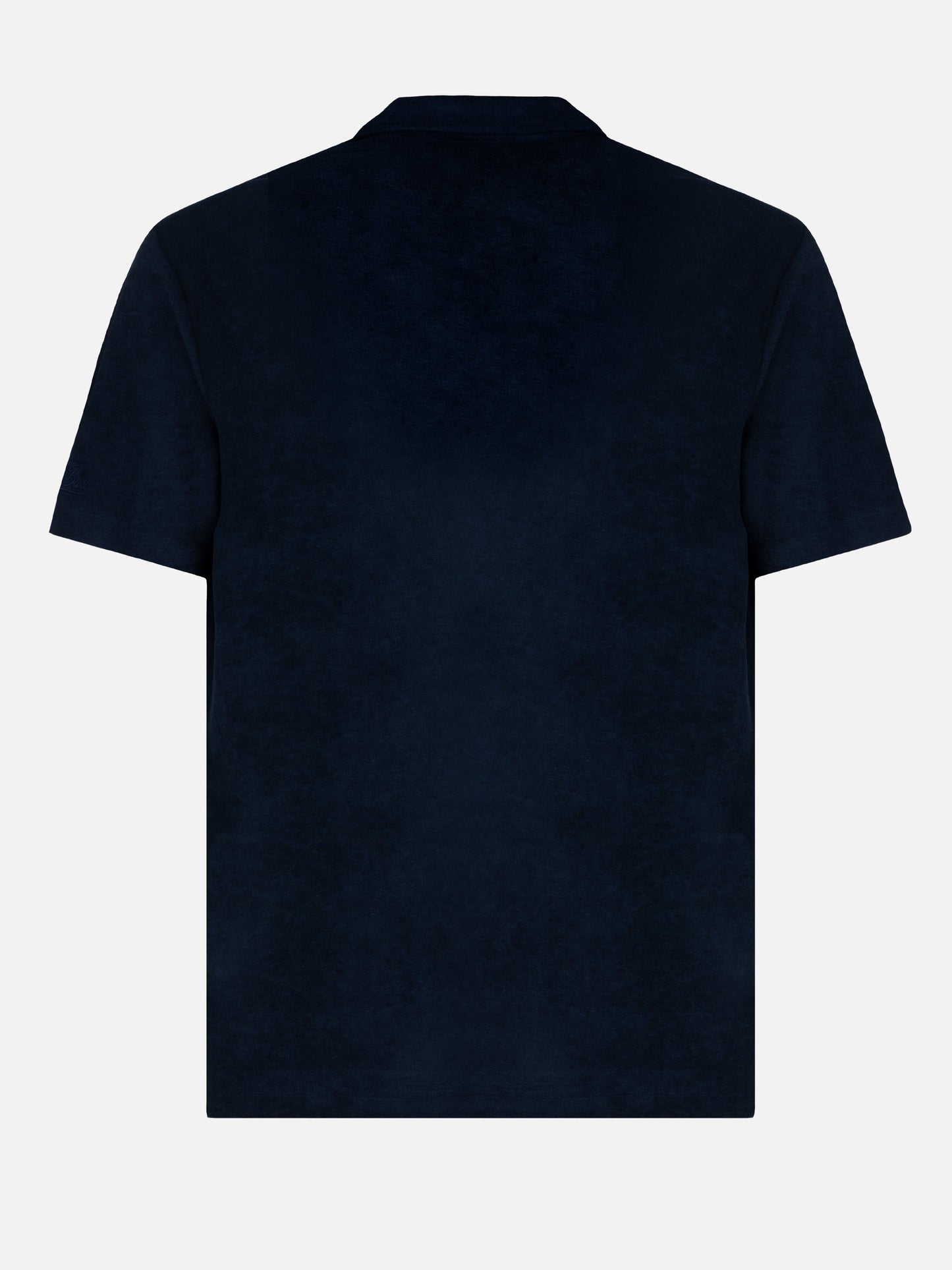 Polo Jeremy in spugna blu navy senza bottoni