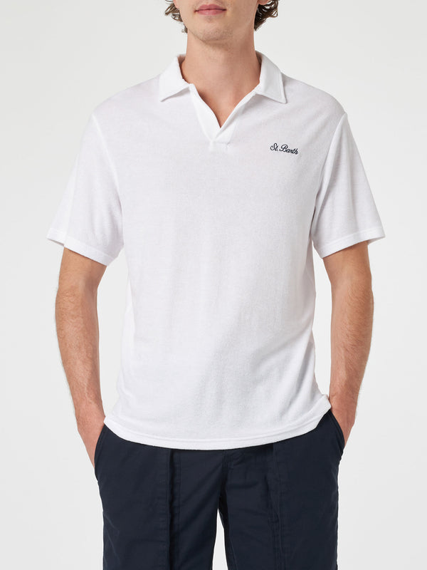 Weißes Herren-Terry-Poloshirt Jeremy