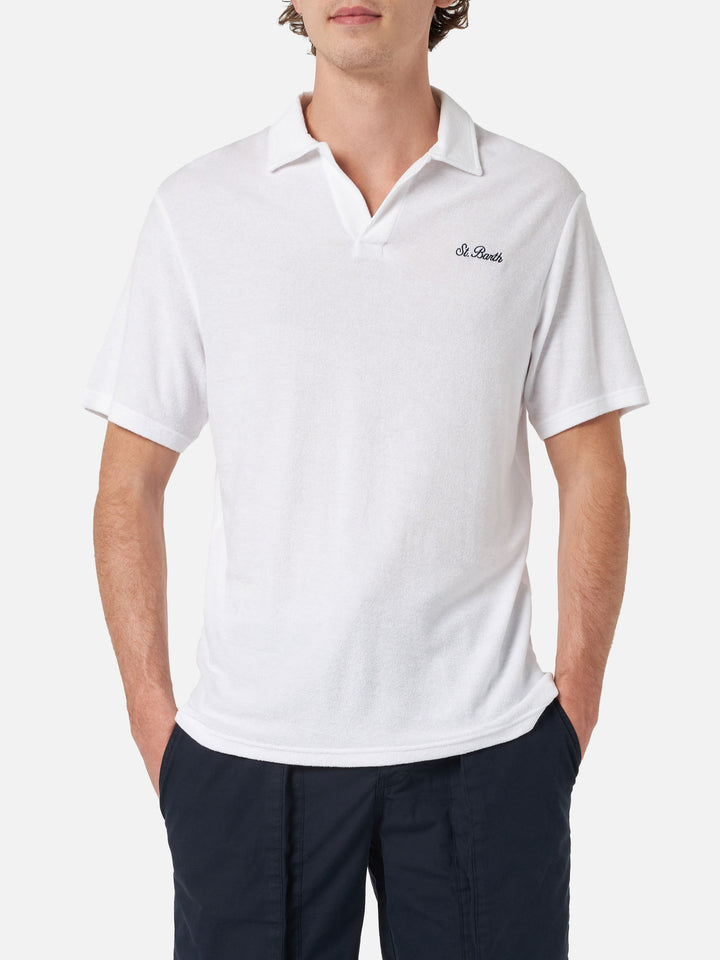 Weißes Herren-Terry-Poloshirt Jeremy
