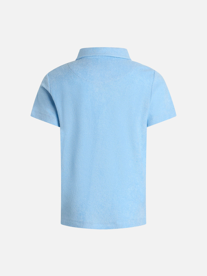 Hellblaues Frottee-Poloshirt für Jungen Jeremy Jr