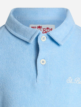 Boy light blue terry polo shirt Jeremy Jr - MC2 Saint Barth