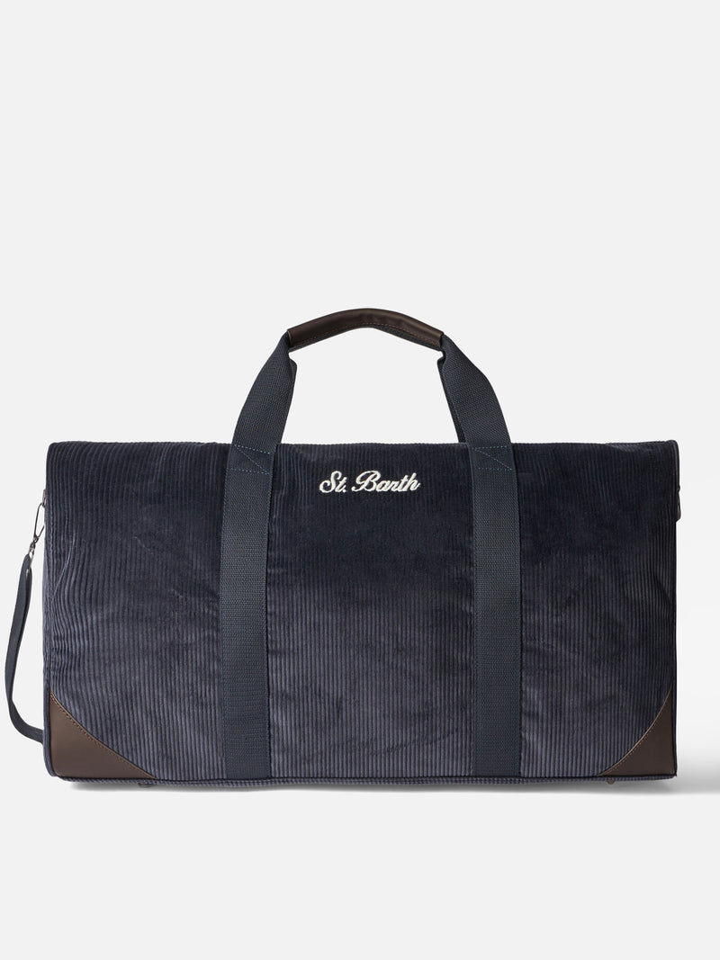 Marineblaue Reisetasche aus Cord Jetleg