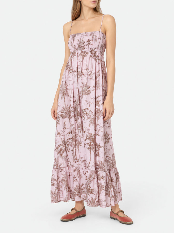 Damen-Baumwollkleid Jemma mit gesmokter Stickerei 
