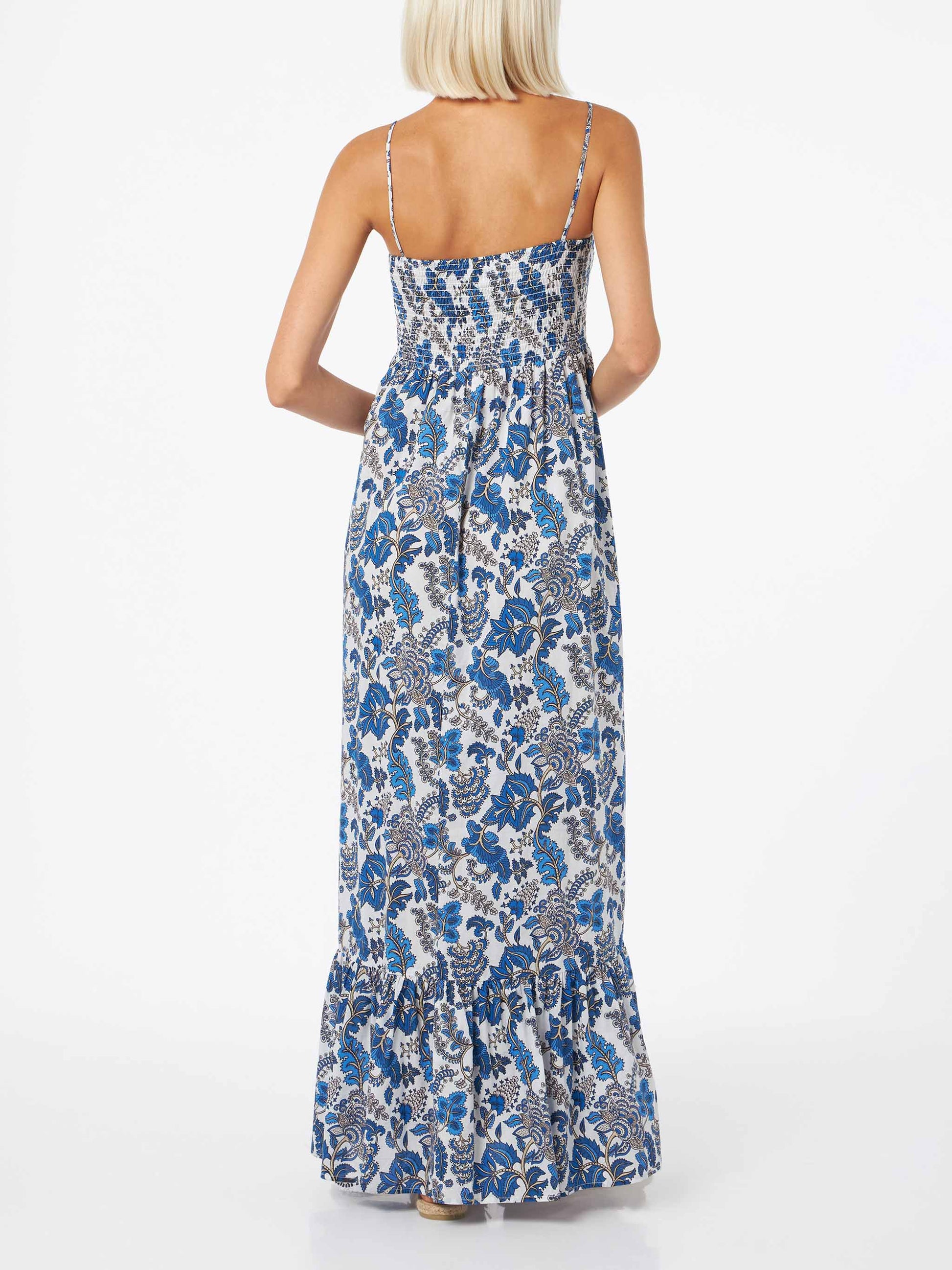 Woman cotton dress Jemma with smocked embroidery - MC2 Saint Barth