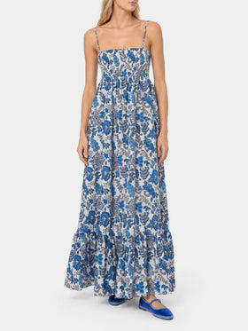 Damen-Kleid aus Baumwolle Jemma mit Smokstickerei 