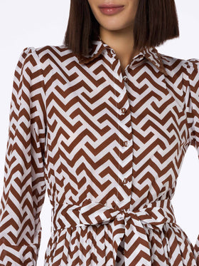 Striped print woman cotton dress Jensen - MC2 Saint Barth