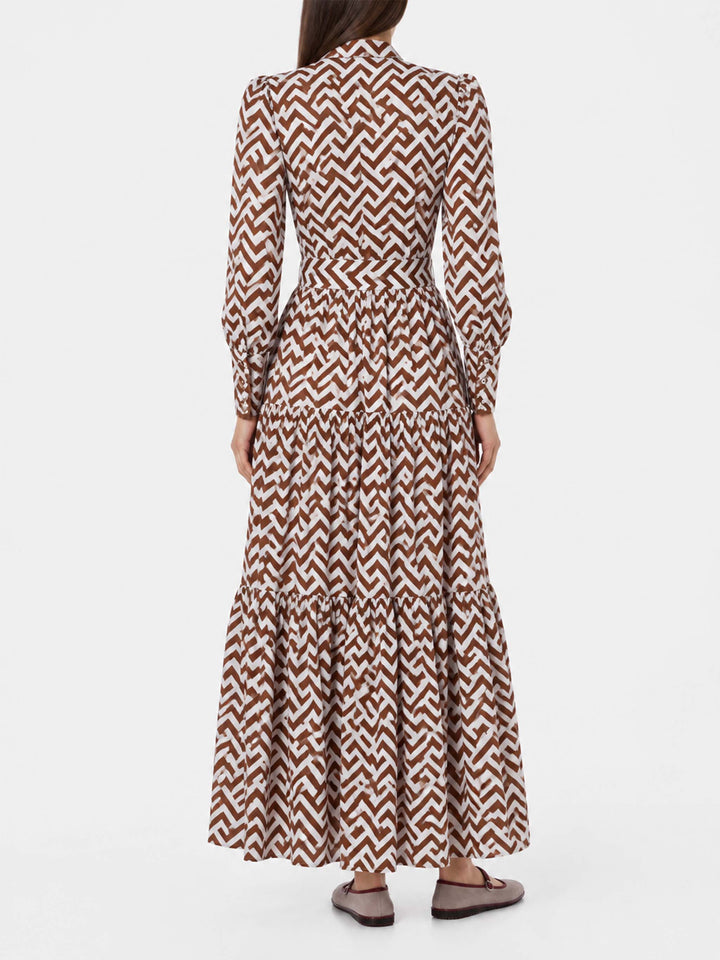 Zig zag print Jensen cotton long dress